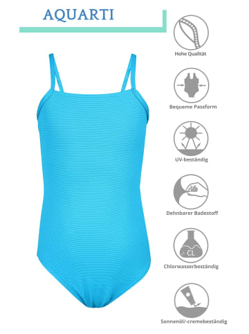 Aquarti Mädchen Badeanzug mit Spaghettiträgern in türkis