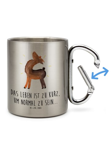 Mr. & Mrs. Panda Edelstahl Trinkbecher Lama Stolz mit Spruch in Silber