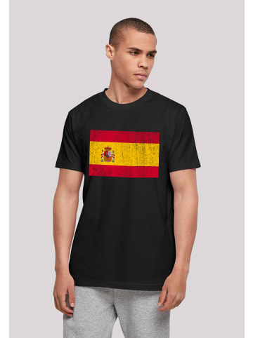 F4NT4STIC T-Shirt Spanien Flagge Spain distressed in schwarz