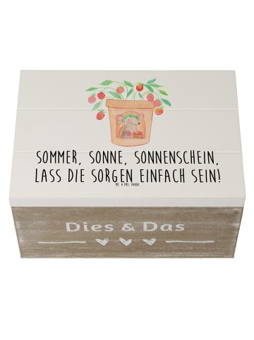 Mr. & Mrs. Panda Truhe Sommerfreude mit Spruch in Weiß