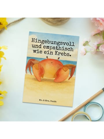 Mr. & Mrs. Panda Postkarte Sternzeichen Krebs Design mit Spruch in Weiß
