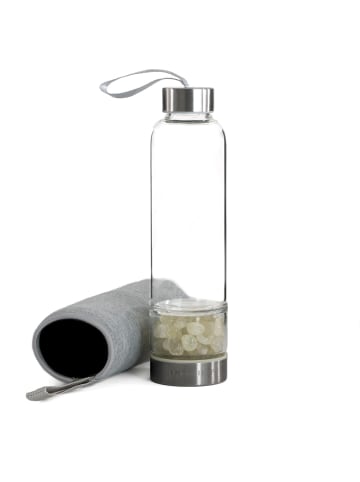 Intirilife Trinkflasche Wasserflasche mit Heilsteinen in Citrin