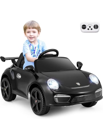 COSTWAY Kinder Elektroauto Porsche 12V ab 3 Jahren in Schwarz