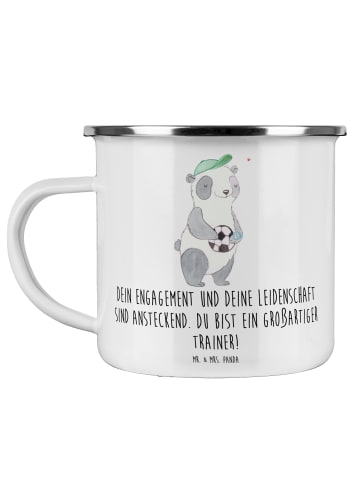 Mr. & Mrs. Panda Outdoor Becher Großartiger Trainer mit Spruch in Weiß