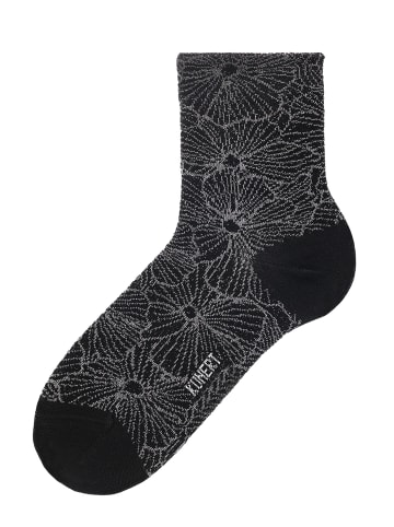 Kunert Socken Allover Love Blumenmuster in Black