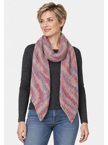 Faera Meliertes Dreieckstuch Strukturstricklook in Rosa