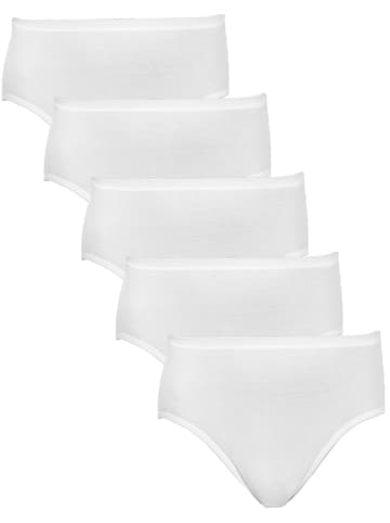 Haasis Bodywear 5er-Set: Midislip in weiß