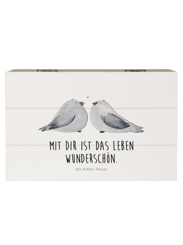 Mr. & Mrs. Panda Aufbewahrungsbox Turteltauben Liebe mit Spruch in Weiß