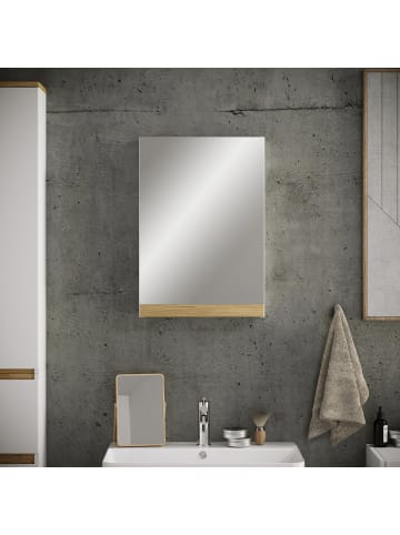 VCM  Spiegelschrank Badezimmer Spiegel Cosila in Weiß / Honig-Eiche
