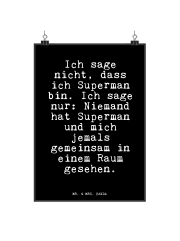 Mr. & Mrs. Panda Poster Ich sage nicht, dass... mit Spruch in Schwarz