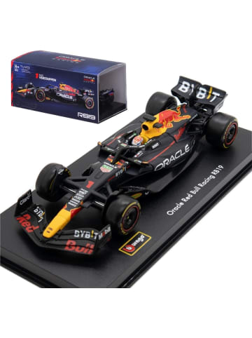 Bburago Red Bull Racing F1 RB19 Verstappen #1 (mit Helm, Maßstab 1:43) in schwarz