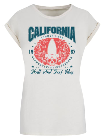 F4NT4STIC Extended Shoulder T-Shirt California skull summer vibes in Whitesand