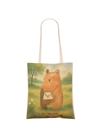 Mr. & Mrs. Panda Tote Bag Bär Vermissen Design ohne Spruch in Weiß