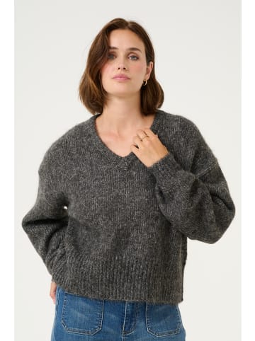 Kaffe Strickpullover KAtrina Loose fit in Dark Grey Melange