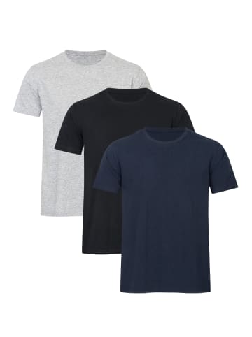 Burnell & Son T-Shirt Basic, 3er Pack in 1x Schwarz 1x Weiss 1x Blau