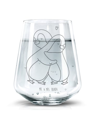 Mr. & Mrs. Panda Trinkglas Pinguine Kuscheln ohne Spruch in Transparent