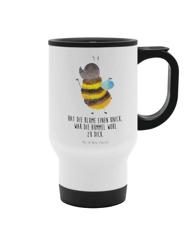 Mr. & Mrs. Panda Becher Hummel flauschig mit Spruch in Weiß