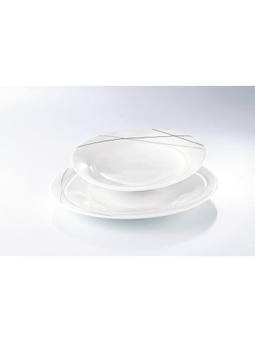 Seltmann Weiden 6er Set Suppenteller Trio Highline ø 23,6 cm weiß-grau in weiß-grau