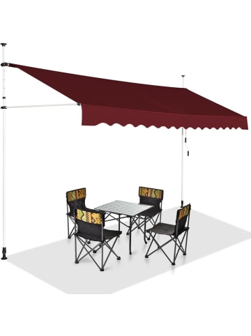 COSTWAY Klemmmarkise 395 cm in Rot