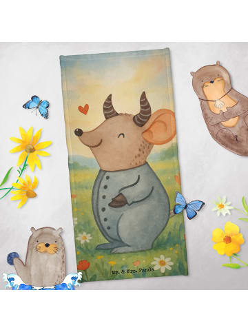 Mr. & Mrs. Panda Handtuch Stier Astrologie Design ohne Spruch in Weiß