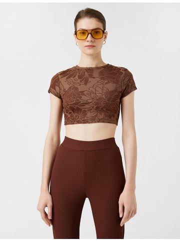 KOTON T-shirt in Braun Gemustert