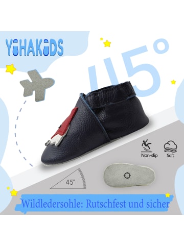 Yihakids Baby Krabbelschuhe aus Leder, weiche Lauflernschuhe mit rutschfester Sohle 