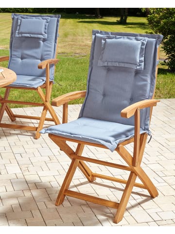 Beliani 4er-Set Gartenstuhl MAUI II in Braun/Blau