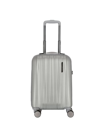 Polestream Moonrock 4 Rollen Kabinentrolley 55 cm mit Dehnfalte in silver brushed