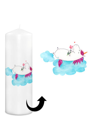 Mr. & Mrs. Panda Kerze Einhorn Verliebt ohne Spruch in Weiß