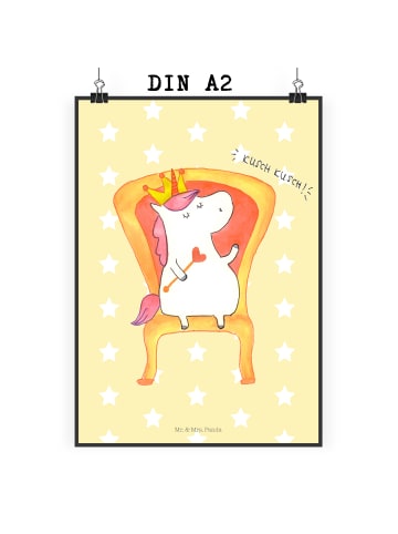 Mr. & Mrs. Panda Bild Einhorn Prinzessin ohne Spruch in Gelb Pastell