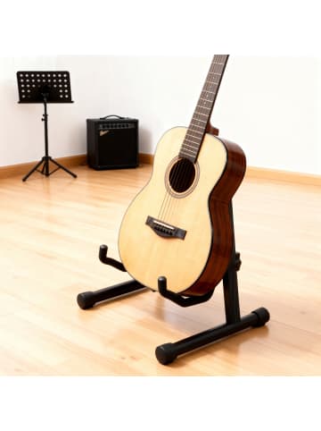 relaxdays Gitarrenständer in Schwarz - (B)29 x (H)39 x (T)31 cm