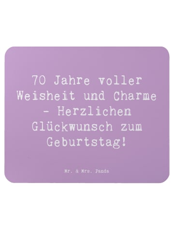Mr. & Mrs. Panda Mousepad Spruch 70. Geburtstag mit Spruch in Lavendeltraum