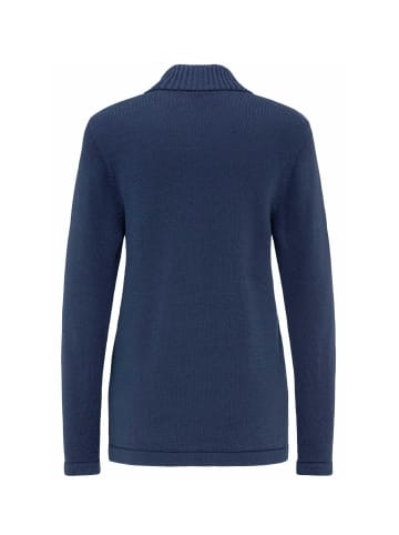 GOLDNER Kurzgröße:  Herbstcardigan mit Reißverschluss in marine