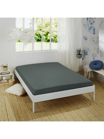 Erwin Müller Single-Jersey Bio Spannbettlaken Bayreuth in anthrazit