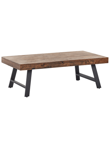 Beliani Couchtisch WARTON in Dunkler Holzfarbton/Schwarz - (W) 70 x (H) 44 x (L) 130 cm