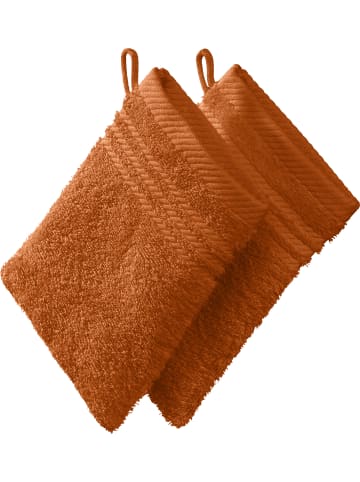 REDBEST Frottier Waschhandschuh 2er-Pack New York in mandarine