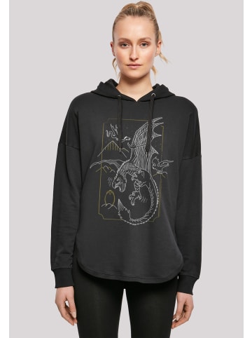 F4NT4STIC Oversized Hoodie Harry Potter Dragon Line Art in schwarz