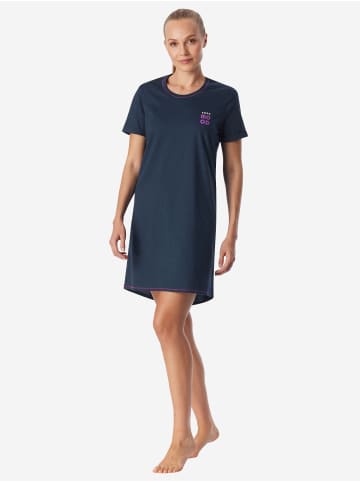 Schiesser Nachthemd Casual Essentials in deep blue