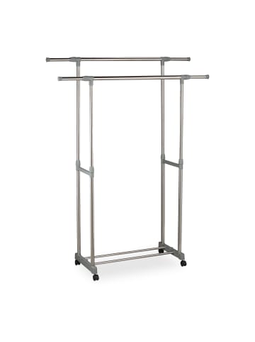 relaxdays Kleiderständer Verstellbar in Silber