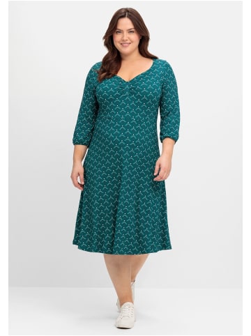 sheego by Joe Browns Jerseykleid in tiefgrün gemustert