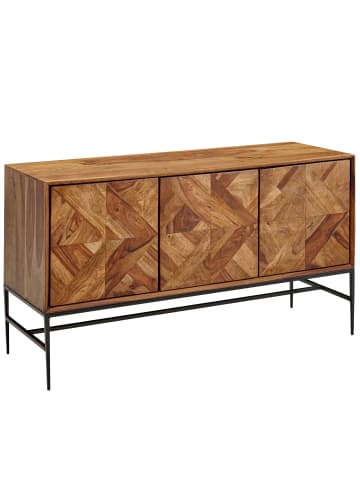 KADIMA DESIGN Massivholz Sideboard Sheesham, 123x70x45 cm, Industrial-Design