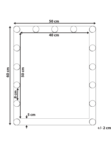 Beliani Badezimmerspiegel ODENAS in Weiß - (W) 50 x (H) 60 x (L) 2 cm