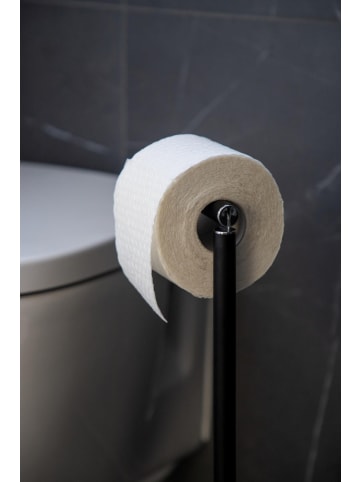 Wenko Toilettenpapierständer, Metall in Schwarz, (B) 21 x (H) 55 x (L) 17 cm