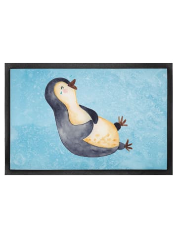 Mr. & Mrs. Panda Schmutzfangmatte Pinguin Lachen ohne Spruch in Eisblau