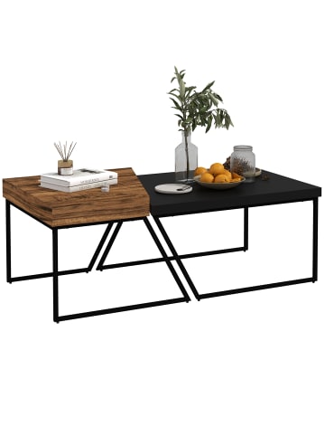 HOMCOM Couchtisch-80L x 60B x 42H cm-Schwarz