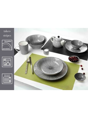 Ritzenhoff & Breker 6er Set Servierschalen Takeo Stripes ø 12 cm in schwarz-weiß