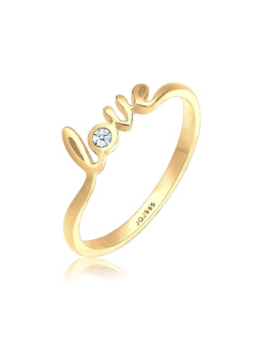 Elli DIAMONDS  Ring 585 Gelbgold Love-Schriftzug, Verlobungsring in Gold