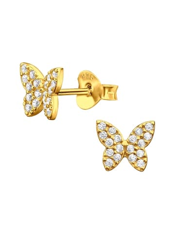 Alexander York Ohrringe - Ohrstecker SCHMETTERLING in Gold Zirkonia 925 Silber