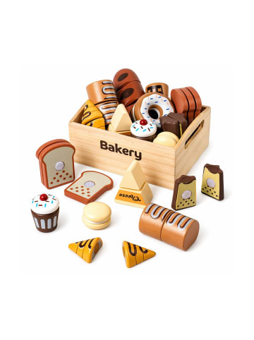 Wisam® Mini-Bäckerei-Set aus Holz mit Klettverschluss, 10-teilig.