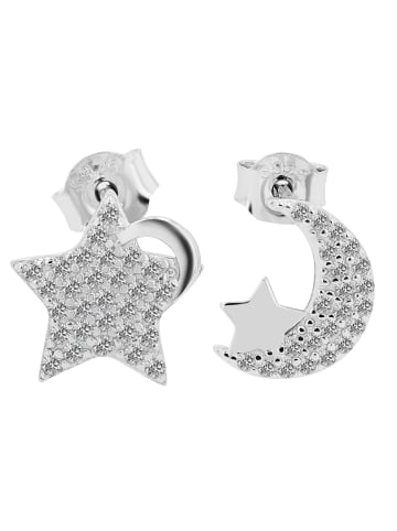 Adeliás Damen Ohrringe – Ohrstecker aus 925 Silber mit Zirkonia in silber